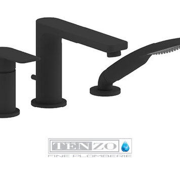 TENZO Robinet de bain delano 3 morceaux noir mat