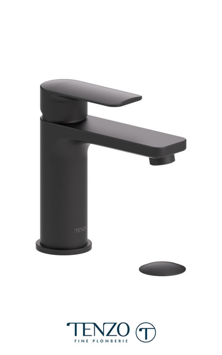 TENZO Robinet de lavabo delano mono noir mat avec drain