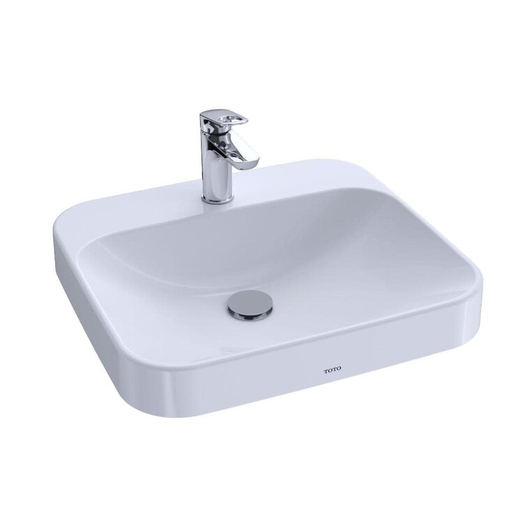 TOTO ARVINA LAVABO SEMI-ENCASTRE MONO 19-1/2 X 18 X 2-3/4 BLANC