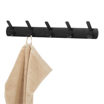 INTERDESIGN Porte-serviette à 5 crochets noir mat