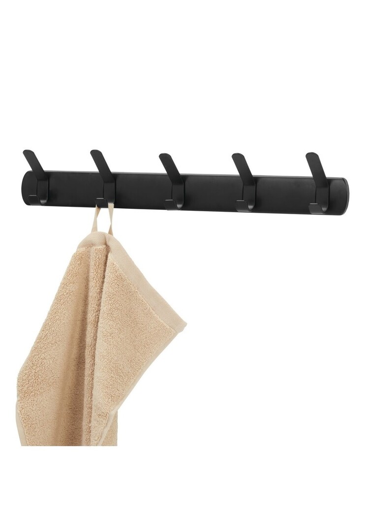 INTERDESIGN Porte serviette a 5 crochet noir mat