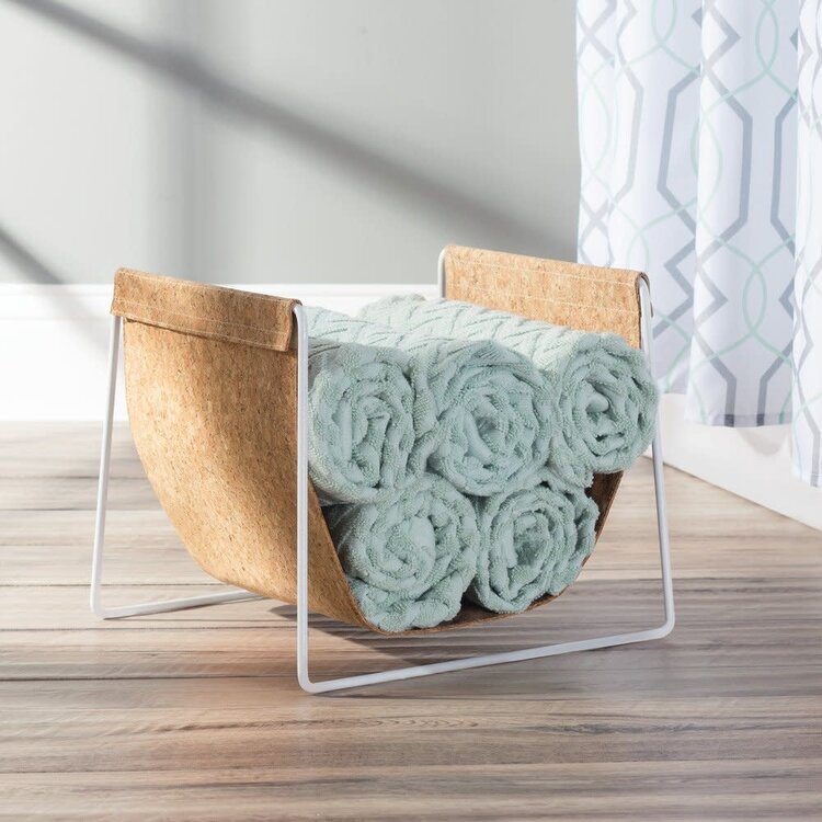 INTERDESIGN PORTE SERVIETTE LIÈGE ET PLASTIQUE BLANC