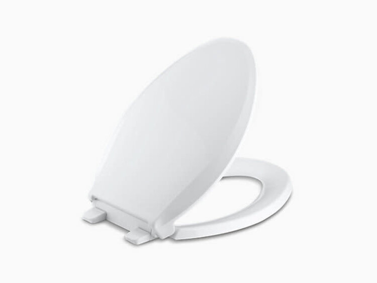 KOHLER SIEGE DE TOILETTE CACHET Q3  ALLONGÉ À FERMETURE LENTE BLANC