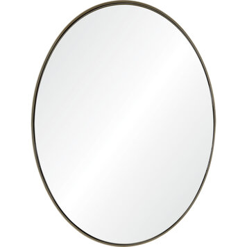 RENWIL Discontinué - Miroir oval metal newton 30 x 40po champagne