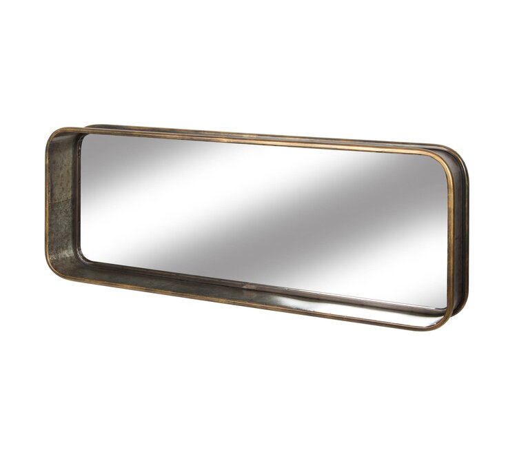 CANFLOYD Miroir rectangle metal galvanise et or 12x32