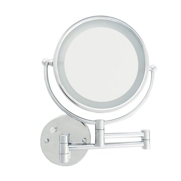 DANIELLE Discontinué - Miroir mural grossisant 1x/5x avec lumiere del chrome