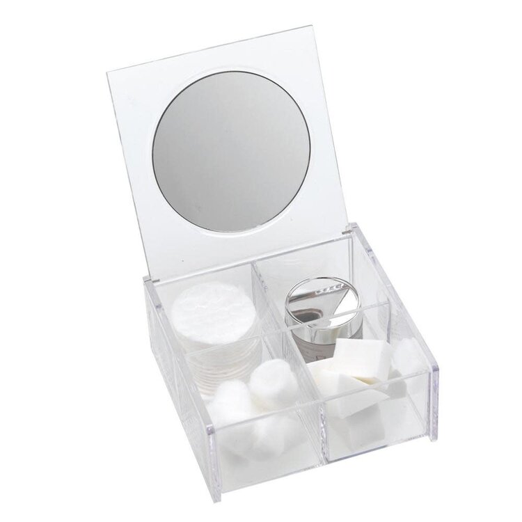 DANIELLE ORGANISATEUR DE VANITE CARRE AVEC MIROIR CLAIR