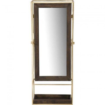 RENWIL Discontinué - Miroir irena sur pied bois/or 18 x 44.5 x 9po