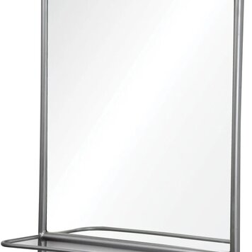 RENWIL MIROIR METAL AVEC TABLETTE EN VERRE 34X23.5