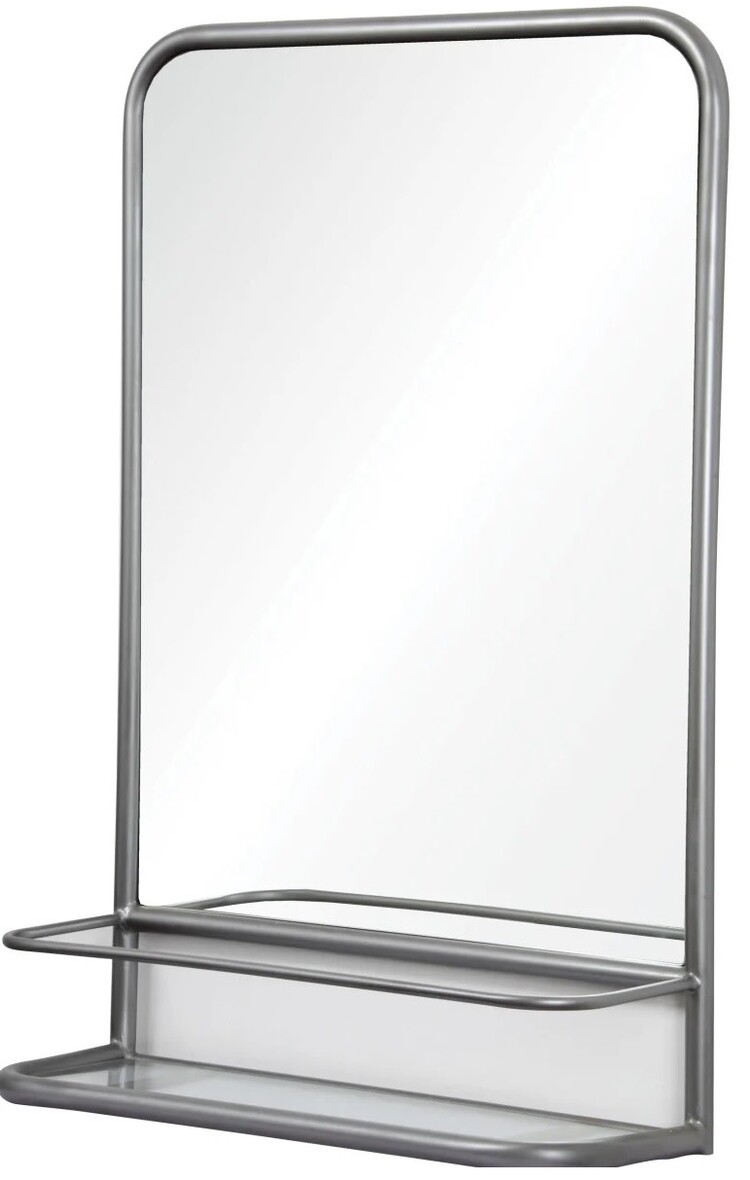 RENWIL MIROIR METAL AVEC TABLETTE EN VERRE 34X23.5