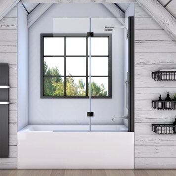 OCEANIA Écran de bain rétractable coin carré noire