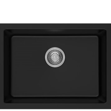 LUXART EVIER LUXART SIMPLE 24PO SOUS-PLAN NOIR FONCÉ