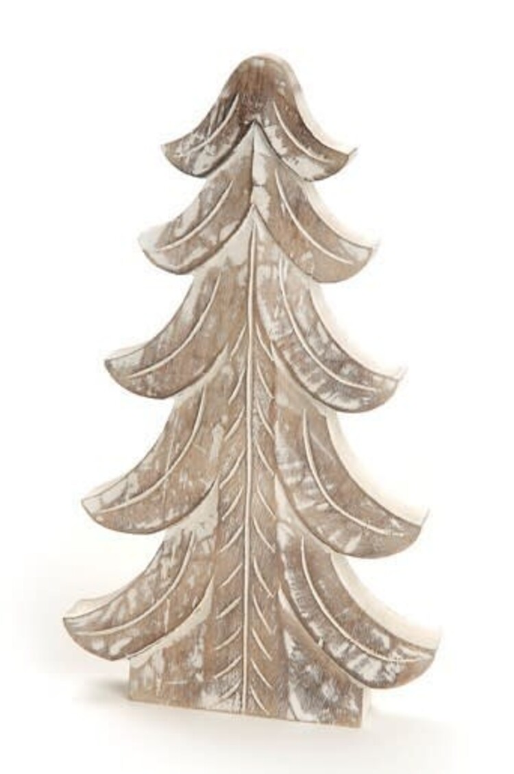 ADV GRAND SAPIN BLANC EN BOIS 16H