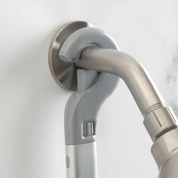 MODA AT HOME Caddy de douche avec 3 paniers ajustable aluminium et blanc