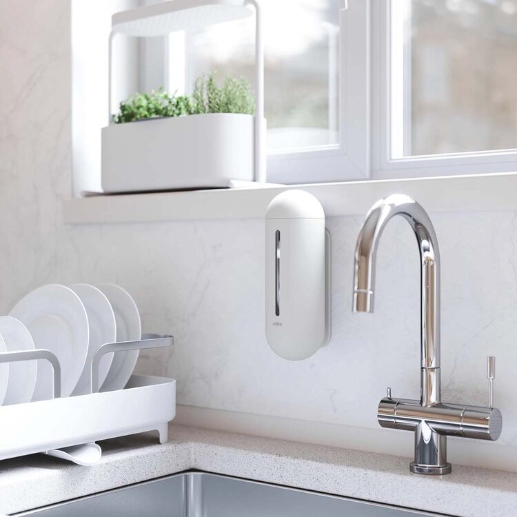 UMBRA d- Pompe a savon penguin murale et automatique blanche