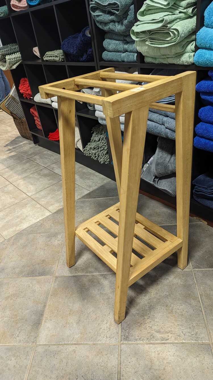 LIGANO Support a serviette taneti en teck 15  1/2