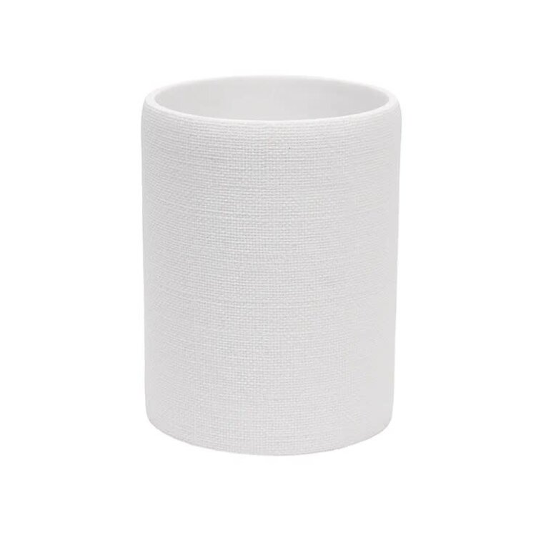 HARMAN Poubelle linen en resine blanche