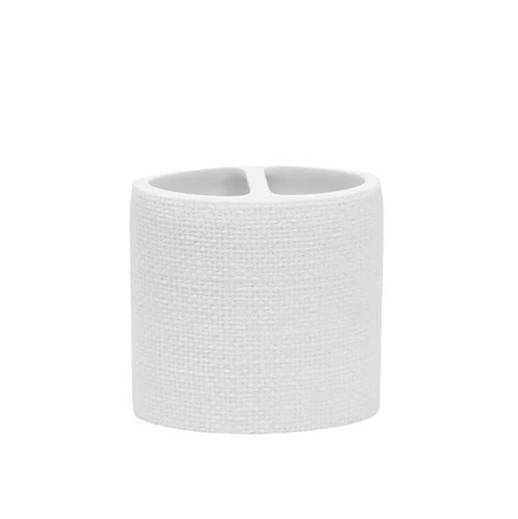 HARMAN Porte brosse à dent linen en resine blanche