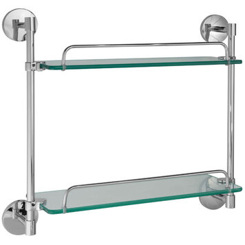LALOO TABLETTE MURALE DOUBLE EN VERRE/CHROME