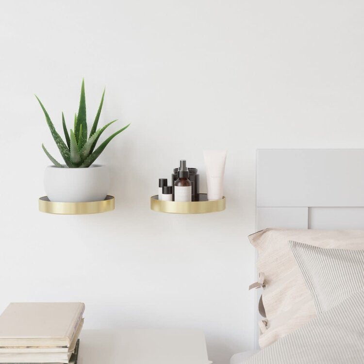 UMBRA ENSEMBLE DE 2 TABLETTES MURALES PERCH 6''D OR