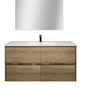 LIGANO Vanite onyx 32 effet bois / or