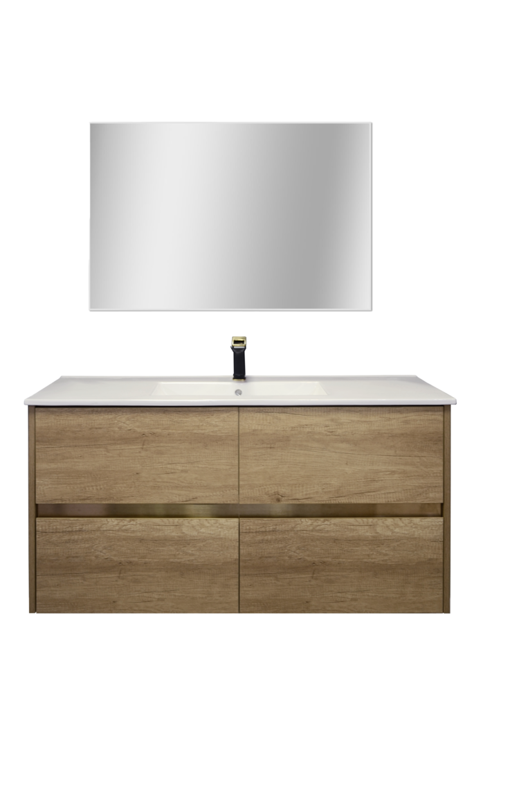 LIGANO Vanite onyx 32 effet bois / or