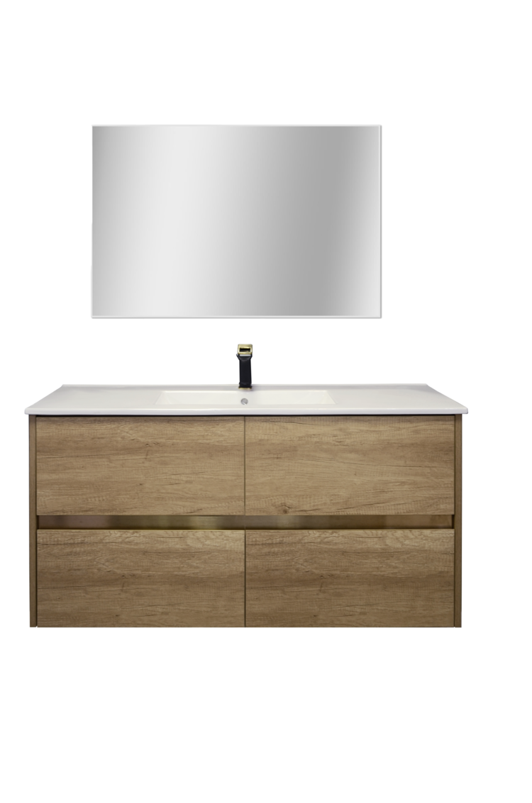 LIGANO Vanite onyx 39 effet bois / or