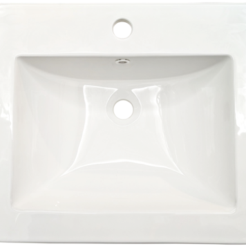 LIGANO LAVABO HAROLD SUR PLAN ENCASTRE AVEC PLAGE ET TROP PLEIN 21 X 18