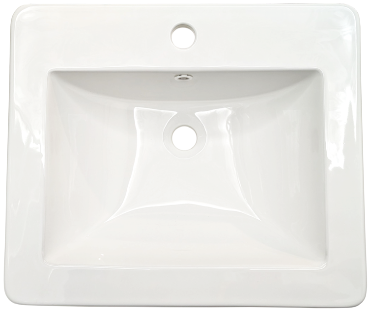 LIGANO LAVABO HAROLD SUR PLAN ENCASTRE AVEC PLAGE ET TROP PLEIN 21 X 18