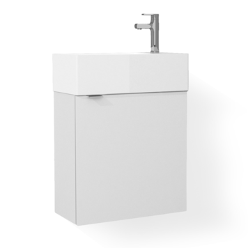 LIGANO Vanité lolite avec comptoir-lavabo en porcelaine blanche percé monotrou 19 x 10 x 25po bois ranch