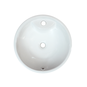 LIGANO Lavabo semi encastré boho avec plage mono 17-1/2 pouces avec trop plein blanc