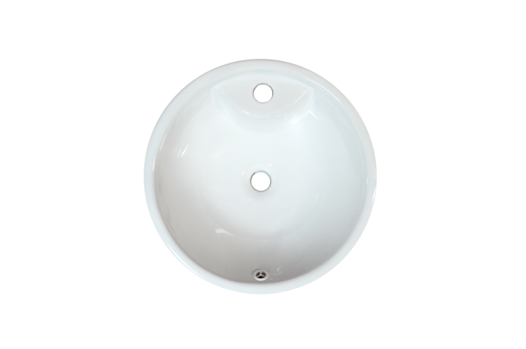 LIGANO Lavabo semi encastré boho avec plage mono 17-1/2 pouces avec trop plein blanc