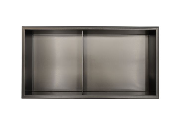 LIGANO Niche tablette 25x13x4 stainless fumeÌ