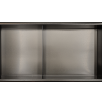 LIGANO Niche à une tablette 25 x 13 x 3po stainless noir