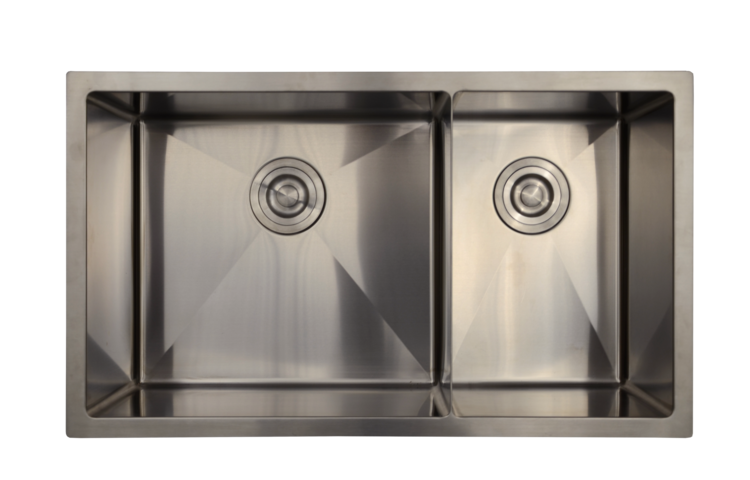 LIGANO EVIER SOUS PLAN 31X18X9 1 ET 1/2 CUVES STAINLESS AVEC GRILLE ET CREPINE PANIER DE LUXE