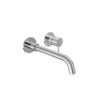 BARIL Robinet de lavabo zip mural chrome avec drain à trop-plein
