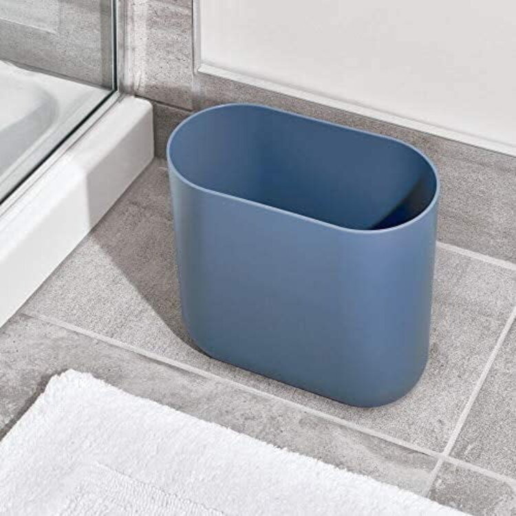 INTERDESIGN Poubelle slim plastique bleu