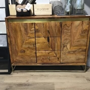 DÉMO-MEUBLE MILA BOIS EXOTIC ET OR 47L X 18P X 35H