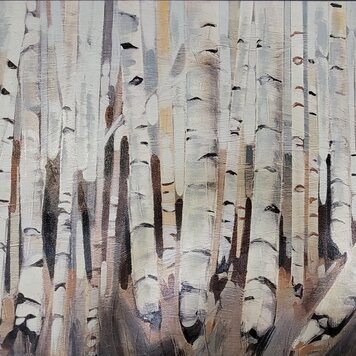 TOILE SWAY BOULEAUX BLANC/TAUPE 30X60