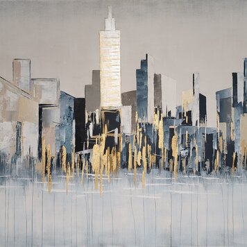 Cadre rising city 60x50 ville or