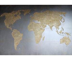 Carte Du Monde Encadrée - 118 X 84 Cm - Cadre Noir - Déco Murale - Occasion