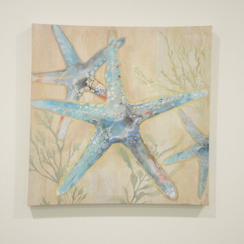 ATTITUDES Cadre etoile de mer bleue et algue 15 x 15po