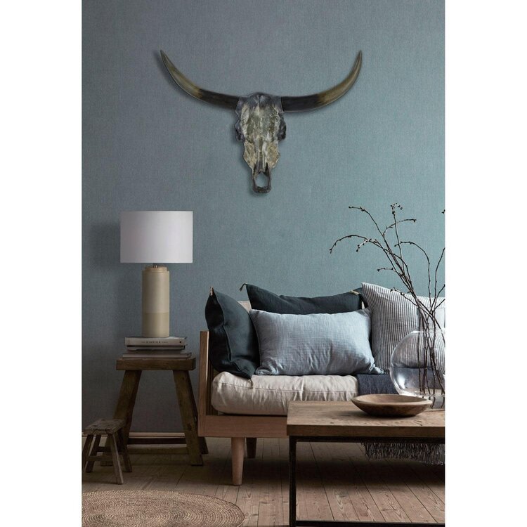 RENWIL d- TETE DE TAUREAU LONGHORN MURALE FONCEE
