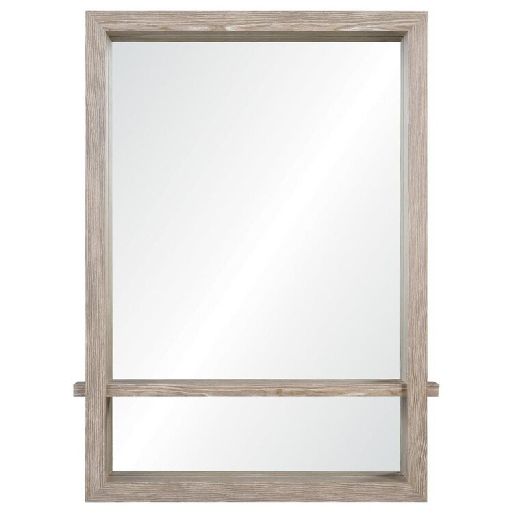 RENWIL MIROIR PERGOLA AVEC TABLETTE BOIS PALE 30X40X4