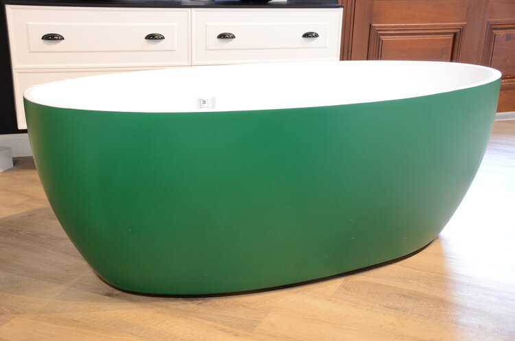 Démo - Bain autoportant wave 66 1/2 x 33-1/2 x 22-3/4po blanc avec extérieur vert