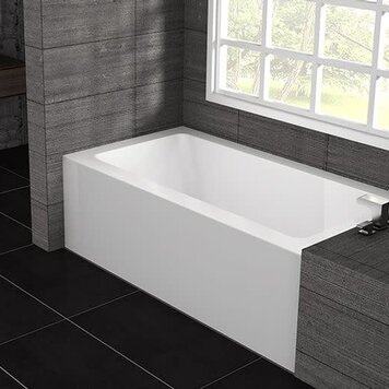 OCEANIA BAIN EN ALCOVE PURE 60X30 DRAIN DROIT BLANC