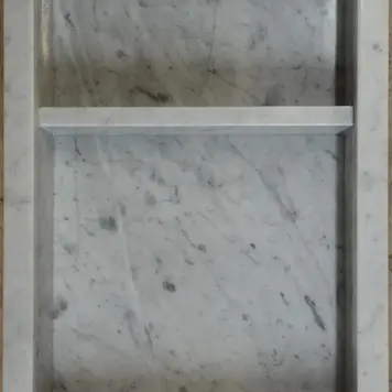 LIGANO Niche en marbre mouchetÃ© 14 x 21 x 4po gris pale/gris fonce