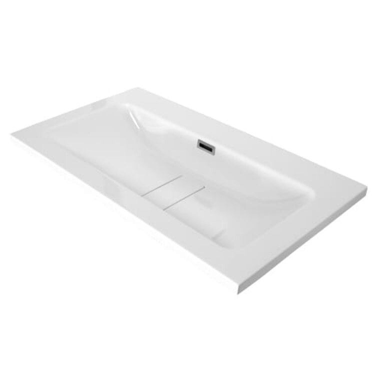 AKKTUEL Comptoir-lavabo percé monotrou ecke II 39po blanc