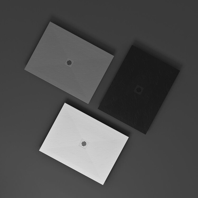 ZITTA Base slate 60 x 36 drain central blanc mat