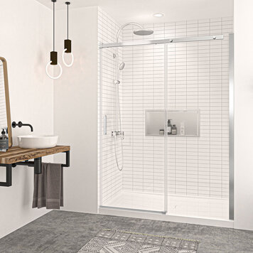 ZITTA VAGUE 60 PORTE ALCOVE CHROME CLAIR